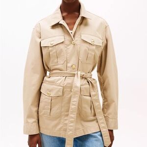 Tommy Hilfiger Gold Button Belted Utility Jacket